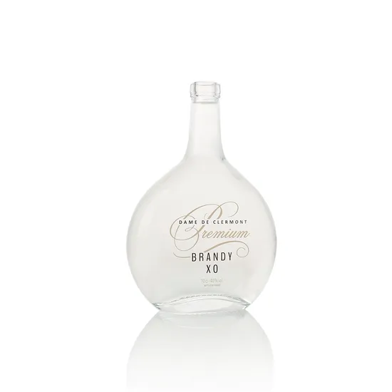 500/700/750ml Etiqueta de logotipo personalizado extravagante garrafas de vidro coloridas azuis para garrafa de licor Vodka Gin Rum Tequlia